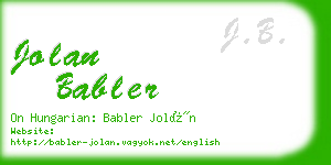 jolan babler business card